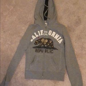 California republic zip up hoodie grey